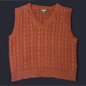 Women’s Brown Cable Knit Sweater Vest